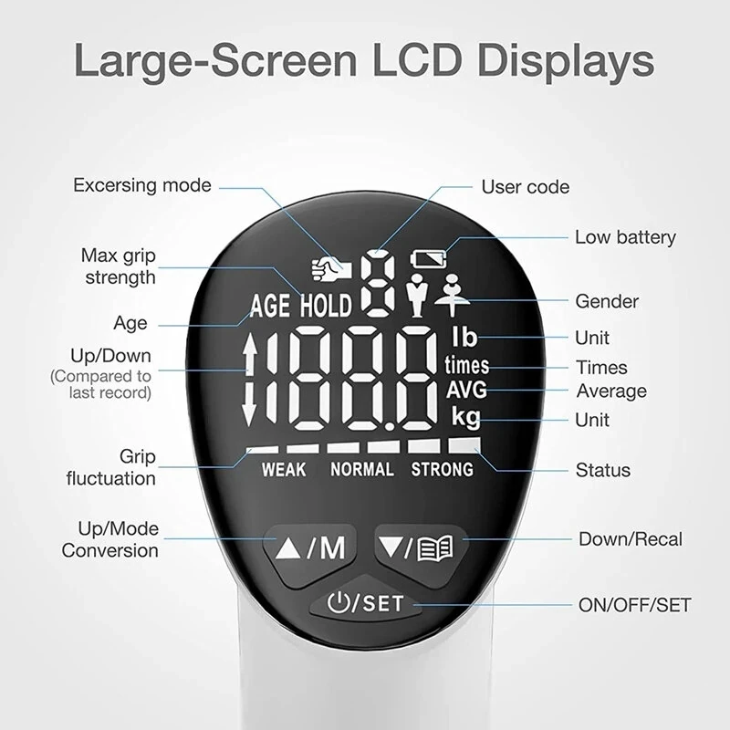 (image for) KALOAD Dynamometer Hand Grips Electronic Grip Strengthener LED Display Intelligent Electronic Grip Meter