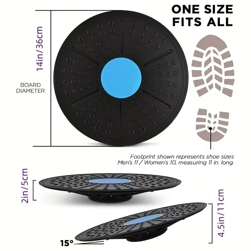 (image for) KALOAD Yoga Swing Balance Board Fitness Rehabilitation Training Pedal Sense System Training Balance Board for Home Outdoor Exercise